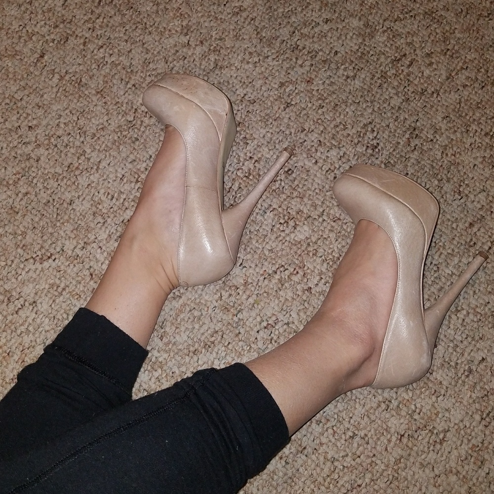 Real Leather Nude Heels